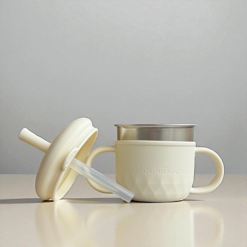 White Boukiboo Straw Cup