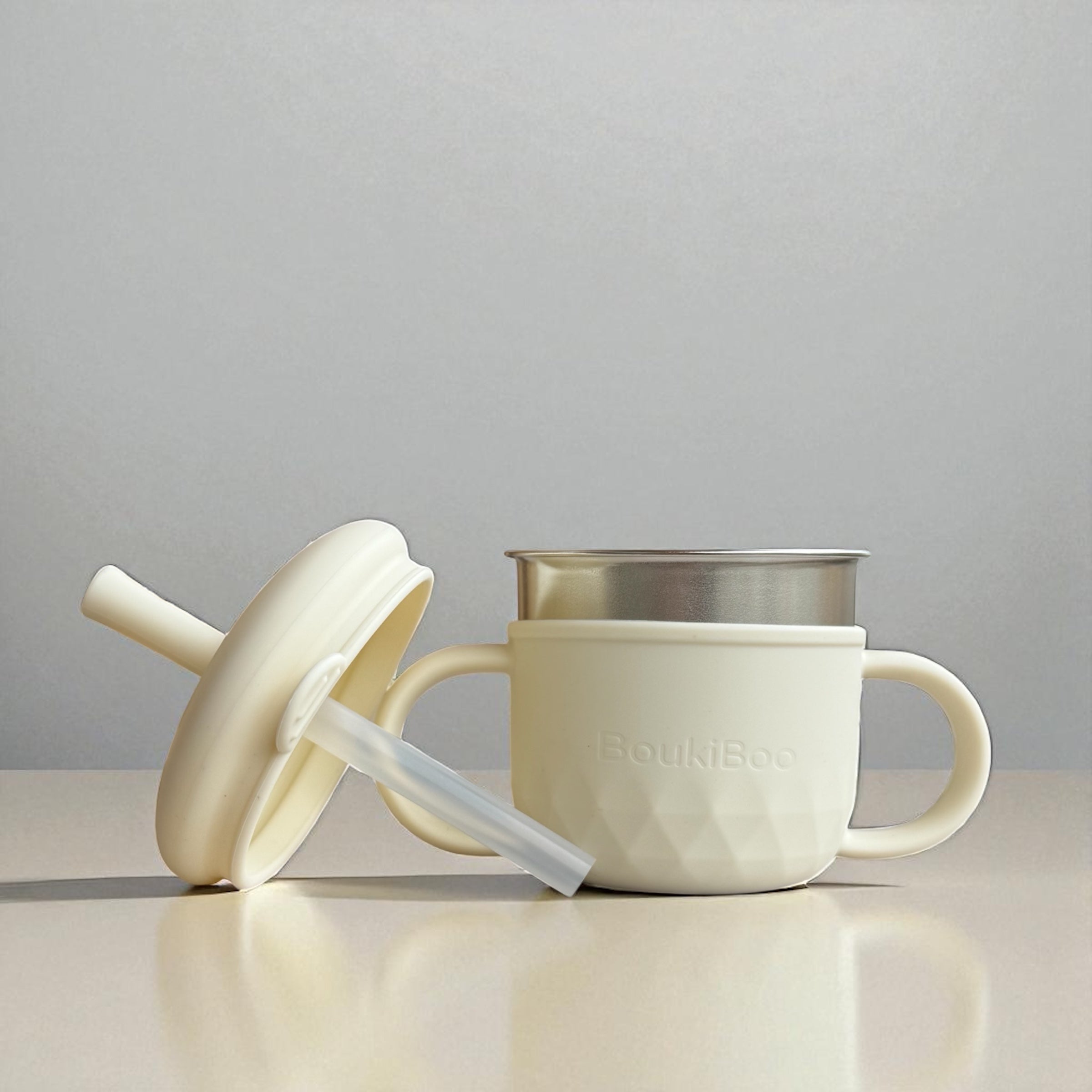 White Boukiboo Straw Cup